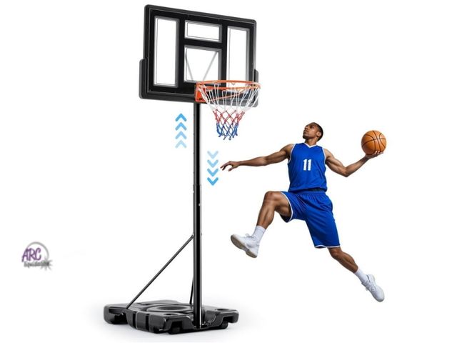 Lot 56-760250 - New in box..6.1ft-10ft Adjustable Height 44" Shatterproof Outdoor Portable Basketball System