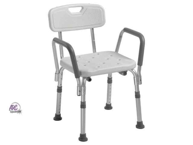 Lot 56-505624 - NEW-GUARDIAN-bath bench with back and arms-silver/white