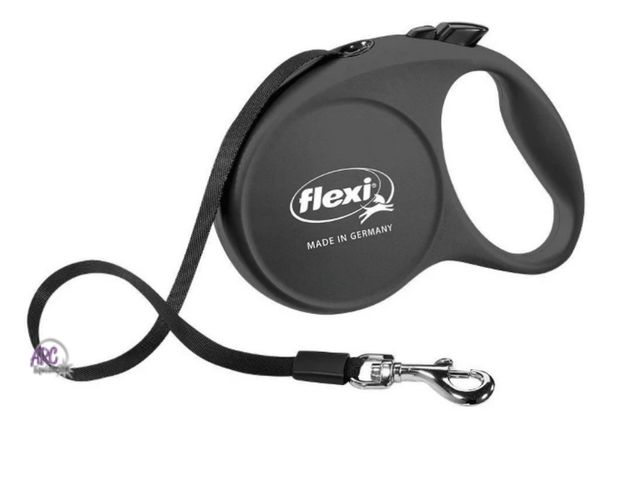 Lot 56-532626 - NEW-Flexi Fun Retractable Dog Leash - Black (10-16 ft) L-110 pounds max