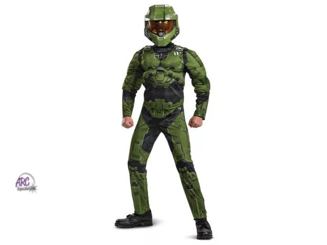 Lot 56-744019 - New Microsoft HALO Master Chief Kids' Infinite Deluxe Halloween Costume Jumpsuit. Extra large 14-16