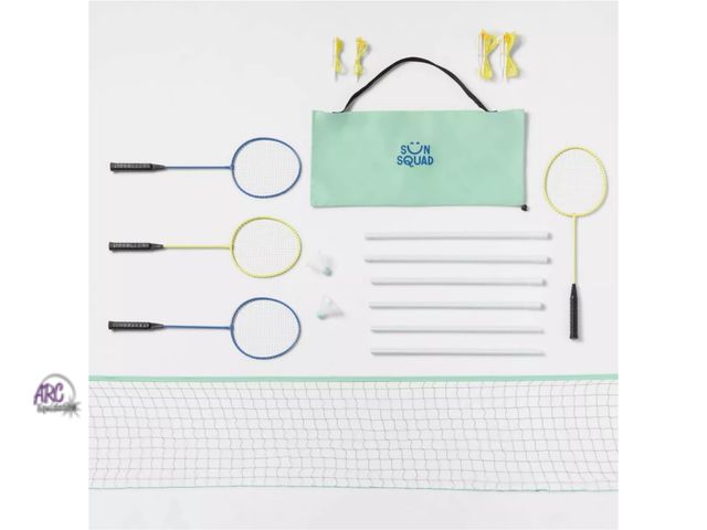 Lot 56-522717 - NEW-Badminton Set - Sun Squad™: 4 Racquets, Storage Bag, Lawn Sports for Adults