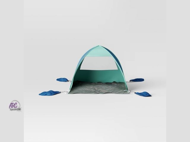 Lot 56-855612 - Possibly Used- Sun Squad Pop-Up Beach Shelter and Carring Case *small tare in the case*
