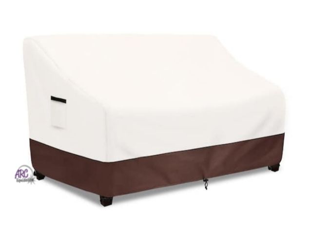 Lot 56-507365 - NEW-58 in. W x 32.5 in. D x 31 in. H Beige Outdoor Sofa Cover, Waterproof Heavy Duty Patio Furniture...