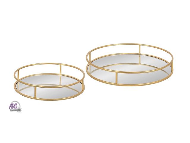 Lot 56-224218 - NEW Kate and Laurel Felicia Modern Glam Metal Nesting Trays | Decorative Round Shape with Handles an...