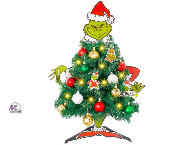 Lot 56-831130 - New - Grinch Christmas Tree Decoration- Head, Feet, and Arms that attach to Table Top Christmas Tree