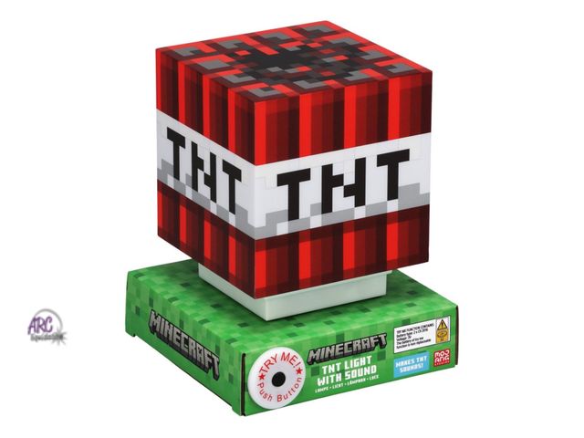 Lot 56-214234 - NEW Minecraft TNT LED Lamp with Sound 4.5" tall light