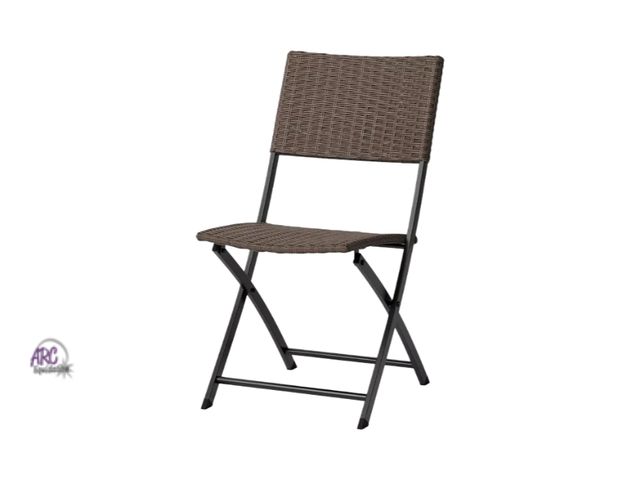 Lot 56-313515 - New,Wicker Outdoor Portable Folding Chair Brown - Room Essentials
