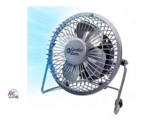 Lot 56-462161 - New in Box - 4 in. Silver Dual-Powered Desk Fan