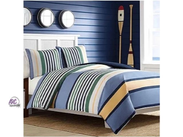 Lot 56-738318 - New Nautica Twin Comforter Set Cotton Dover Blue
Reversible, Bedding, Medium-Weight, Matching Sham, ...