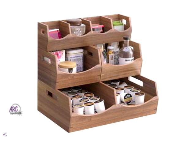 Lot 56-452960 - New - Seville Classics 4-Piece Stackable Acacia Bin Set