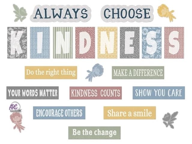 Lot 56-875618 - New - Classroom Created Rslources 23pc Classroom Cottage Decoration - Always Choose Kindness