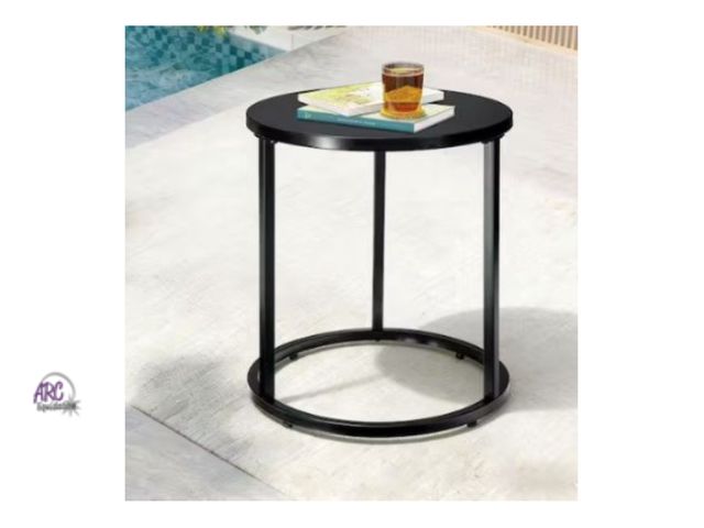 Lot 56-488064 - New in Box - (1-Pack) Pellebant - Patio Round 18.1 in. Metal Outdoor Side Table in Black