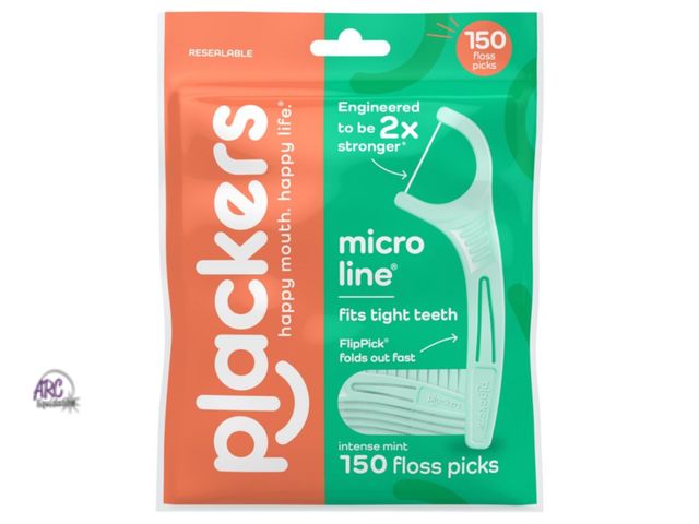 Lot 56-333260 - New lot of 3, 150 per package Plackers Micromint Dental
Floss Picks -