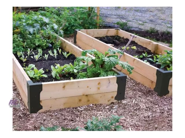 Lot 56-499965 - New in Box - (Set of 4) - Panacea - Raised Bed Black Metal Corner Brackets to Build your Own Raised ...