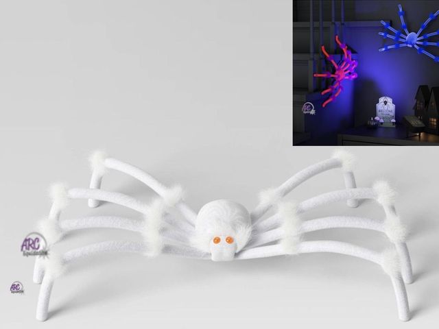 Lot 56-585622 - NEW-Halloween plush spider-glows under blacklight