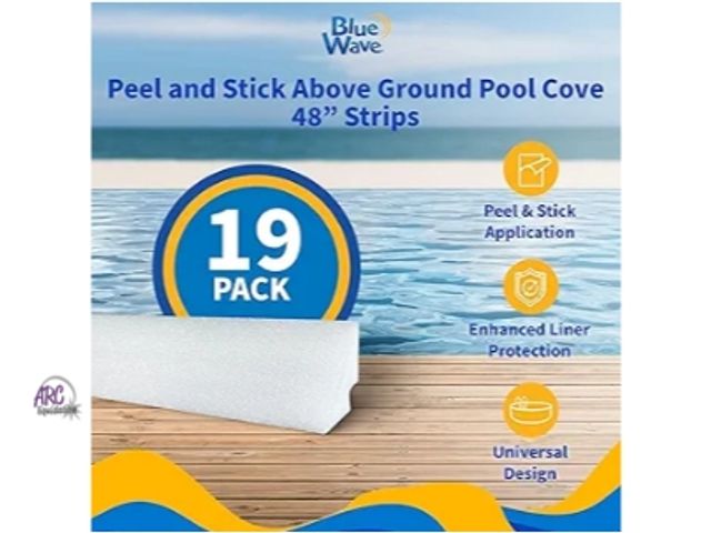 Lot 56-741349 - New in box. Blue Wave 48-inch Peel and Stick Above Ground Pool Cove Foam, 19 Pack – Liner Protection...
