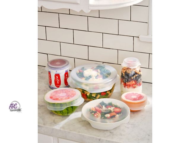 Lot 56-294013 - NEW Reusable Stretch Lids Round Set 12 total in sizes 2.5", 4.5", 6.5".
