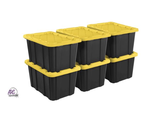 Lot 56-763761 - New Sterilite Large Storage Bin, 27 Gallon Durable Plastic Storage Tote with Snap-On Lid
