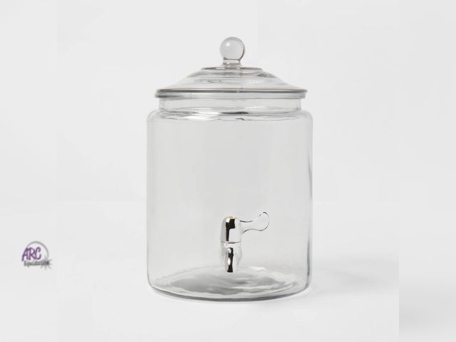 Lot 56-633431 - New - Threshold 8qt Glass Beverage Dispenser -  Traditional Glass Drink Server, Dishwasher-Safe, Hot...