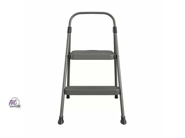 Lot 56-473912 - NEW-Cosco 2 Step All Steel Step Stool: Dark Gray, 225 lb Capacity, No Assembly, Kitchen Stepper for ...