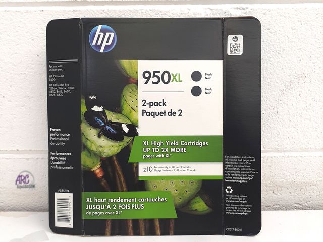 Lot 56-223361 - New In Package - HP 950XL Black Noir 2 Pack XL High Yield Cartridges Up To 2X More Pages With XL