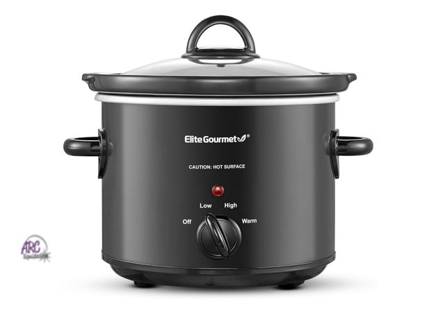 Lot 56-339219 - NEW IN BOX/TESTED Elite Gourmet MST-350B Electric Slow Cooker, Adjustable Temp, Entrees, Sauces, Ste...