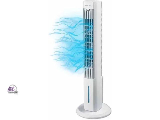 Lot 56-472712 - NEW-Arctic Air Tower+ Indoor Evaporative Cooler with Oscillating and Quiet Fan Function, Auto-Off Ti...