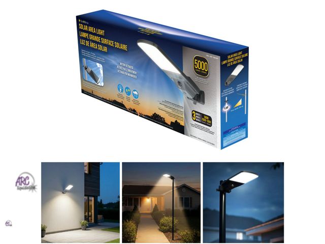 Lot 56-224161 - New In Box - Sol-R-Brite Solar Area Light 5000 Lumens 3 Modes (1000/ 2000/ 5000 Lumens) Motion Activ...