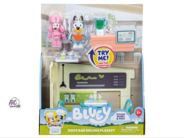 Lot 56-510634 - NEW-Bluey juice bar deluxe playset