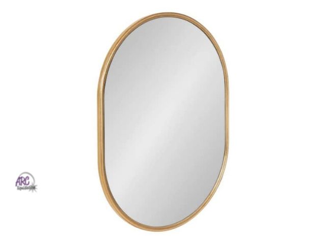 Lot 56-738018 - New Kate &amp; Laurel Medium Oval Gold Neo-Classical Mirror (24 in. H x 18 in. W)