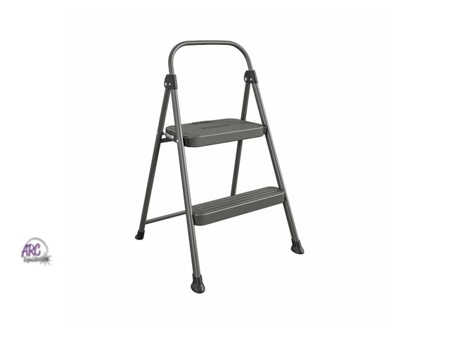 Lot 56-170514 - New Cosco 2 Step All Steel Step Stool: Dark Gray, 225 Ib Capacity