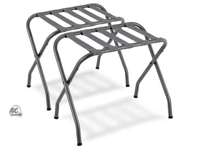 Lot 56-225818 - NEW Luggage Rack, Pack of 2, Foldable, Gray. Dimensions - 27 x 14.8 x 22.6 inches.
