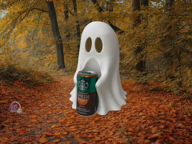 Lot 56-610523 - NEW 10” 3d Print Halloween Ghost (can hold beverage or led candle) Starbucks can not included Tealig...