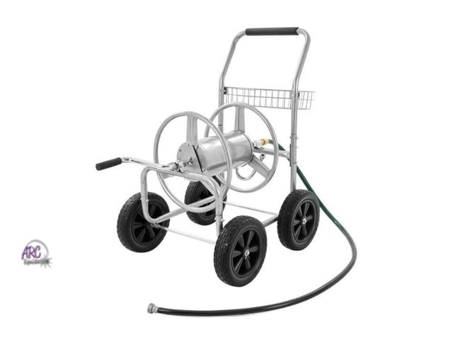 Lot 56-777452 - New in box. Hose Reel Cart, 300ft 5/8'' Hose, Mobile Garden Water Hose Reel with 4 Wheels, Heavy Dut...