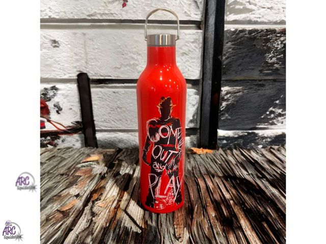 Lot 56-246723 - NEW Nightmare On Elm Street Come Out And Play 23 Fl oz Metal water bottle