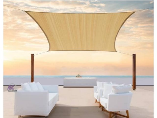 Lot 56-781264 - New in box nox. 12 ft. x 20 ft. 190 GSM Sand Beige Rectangle Sun Shade Sail Screen Canopy, Outdoor P...