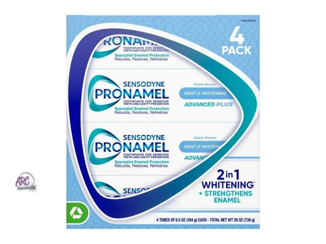 Lot 56-518865 - MISSING ONE TUBE-3 Pack toothpaste Sensodyne Pronamel 2 in 1 whitening-6.5 oz per tube