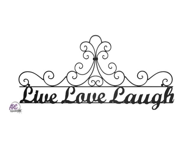 Lot 56-554718 - NEW-"LIVE LOVE LAUGH"-metal hanging sign-35" long-14" high