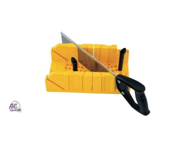 Lot 56-764851 - New Stanley 14.5 in. Deluxe Clamping Miter Box with 14 in. Saw. Missing clamp pins