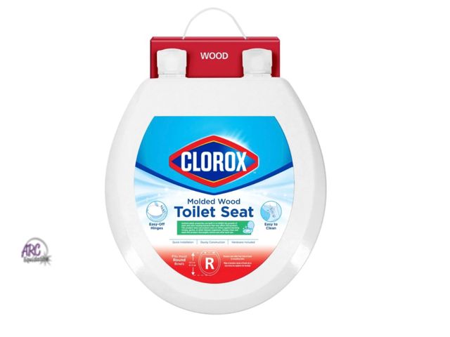 Lot 56-117224 - New Clorox Antimicrobial Round Wood Toilet Seat with Easy-off Hinges