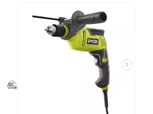 Lot 56-607023 - New, open box RYOBI
6.2 Amp Corded 5/8 in. Variable Speed Hammer Drill