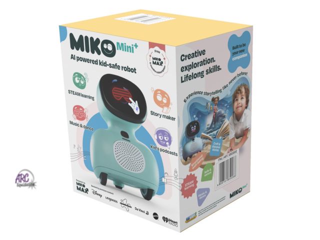 Lot 56-122260 - New Tested &amp; Works Miko Mini AI Powered Kid-Safe Robot Toy With USB Cord Included - Blue