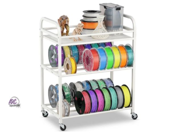 Lot 56-779564 - New in box. 3D Printer Filament Storage Rack- Rolling Filament Spool Holders Racks with Wheels, Heav...