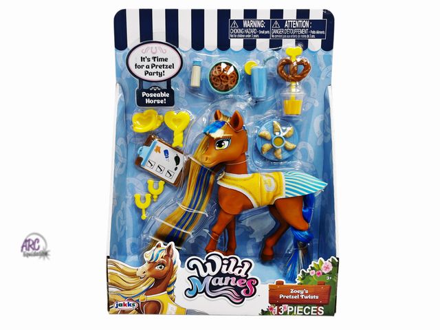 Lot 56-372765 - NEW IN BOX Wild Manes Zoey's Pretzel Twists toy set by JAKKS Pacific, featuring a poseable brown hor...