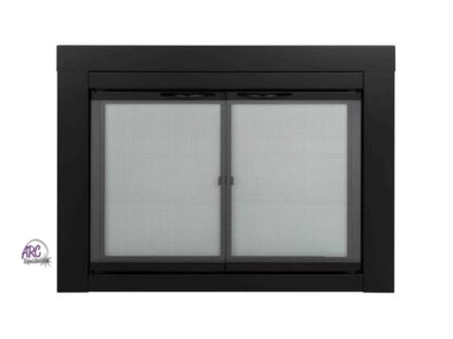 Lot 56-287652 - New in box Alpine Large Glass Fireplace Doors retails $297