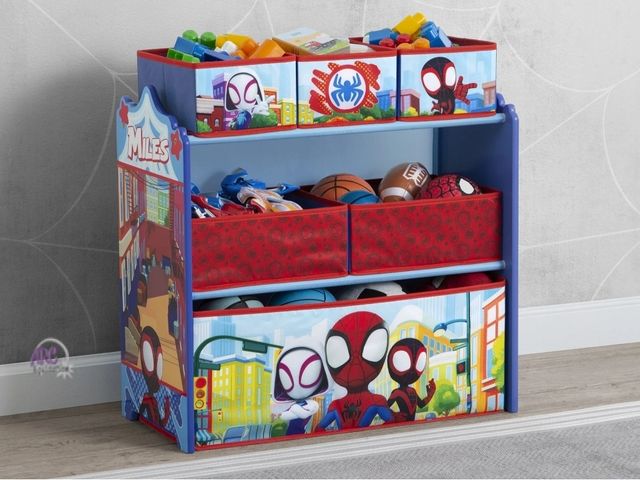 Lot 56-807825 - New - Spidey and Friends Design &amp; Store 6 Bin Toy Storage Organizer
