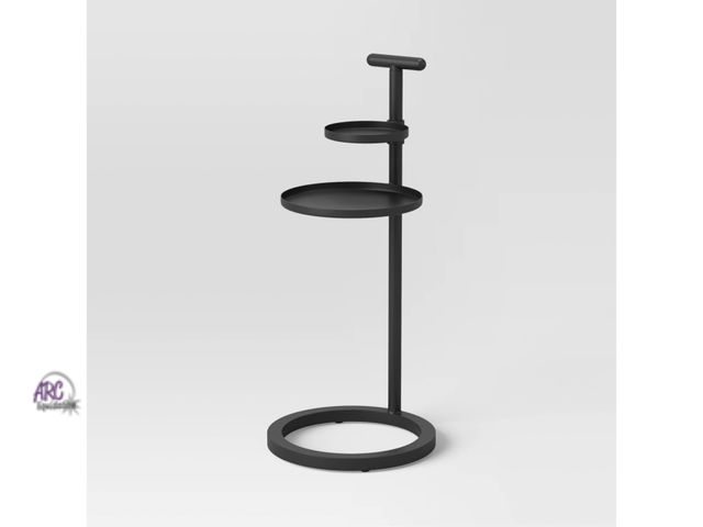 Lot 56-288212 - NEW (handle broken see photos) Tiered Accent Table Black - Room Essentials. Dimensions (Overall): 27...