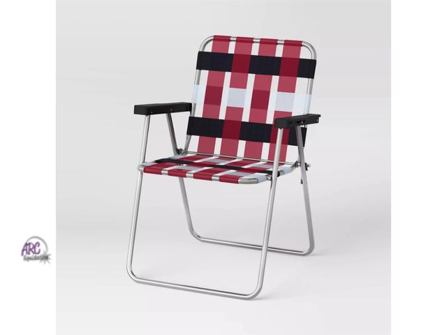 Lot 56-481613 - NEW-Webstrap Folding Patio Chair - Room Essentials™  31.1 Inches (H) x 22.5 Inches (W) x 21.85 Inche...