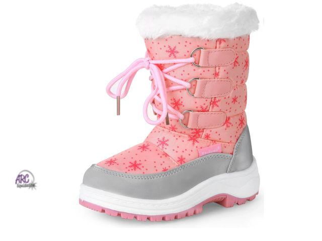 Lot 56-268725 - NEW Apakowa Kids Girls Insulated Fur Winter Warm Snow Boots (Toddler/Little Kid) size 6