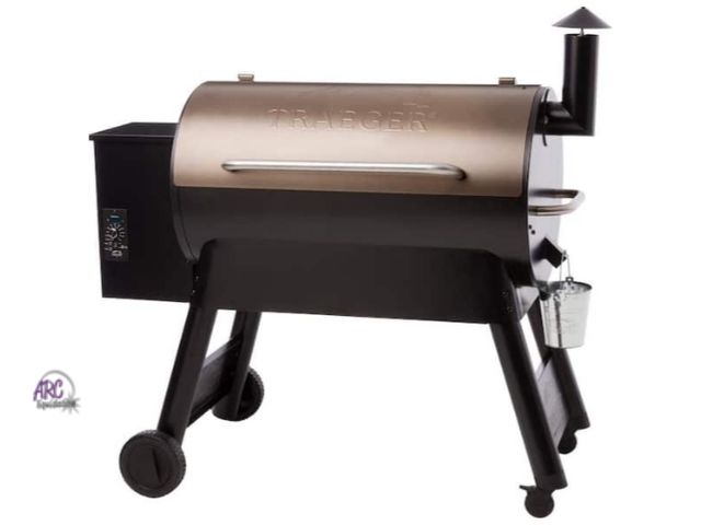 Lot 56-771251 - Used  tested and works Pro Series 34-Pellet Grill and Smoker in Bronze. Missing one small caster in ...